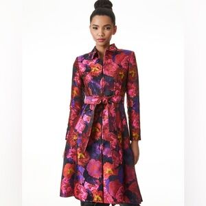 Alice + Olivia Bain floral high low coat size XS